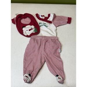 Rumble Tumble Newborn Christmas Outfit Snowman Bib Bodysuit Pants with Footsies
